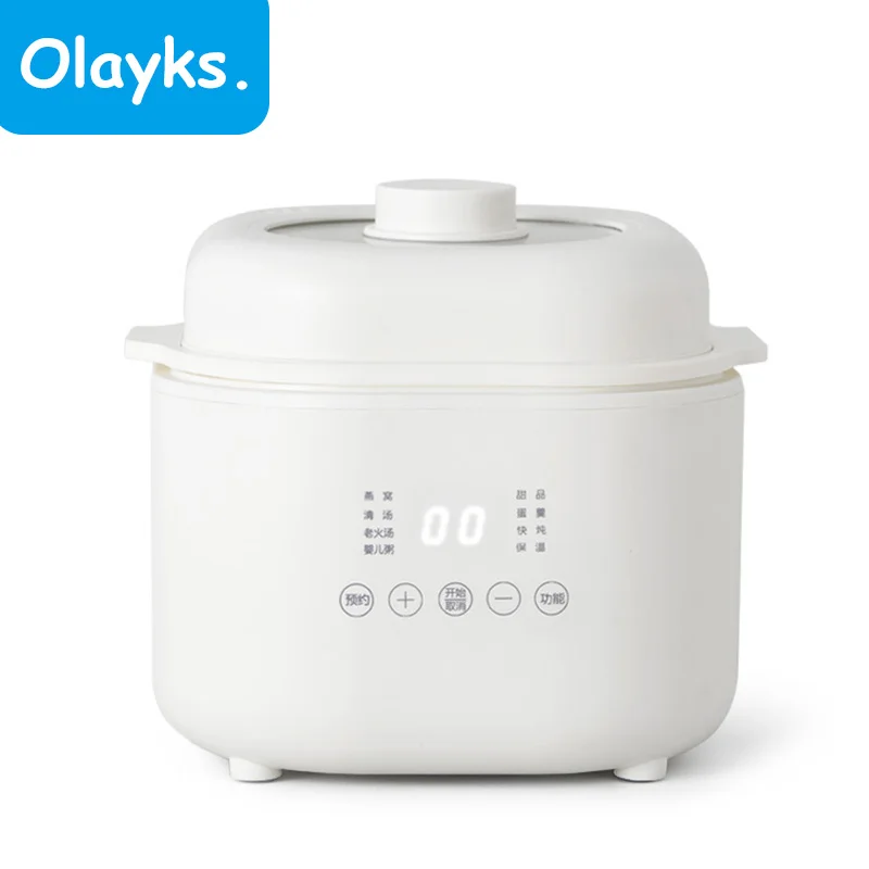 

Olayks Multi-function Electric Stew Pot 1L Home Automatic Electric Stew Pot Ceramic Water-proof Pot Small Electric Stew Health
