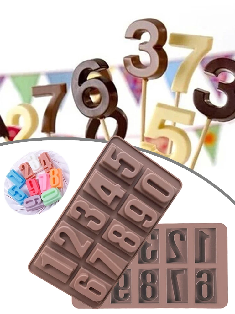 

2pcs Delidge arab numbers digital silicone chocolate mold 0-9 fondant ice jelly mold diy cake decorating tool DIY