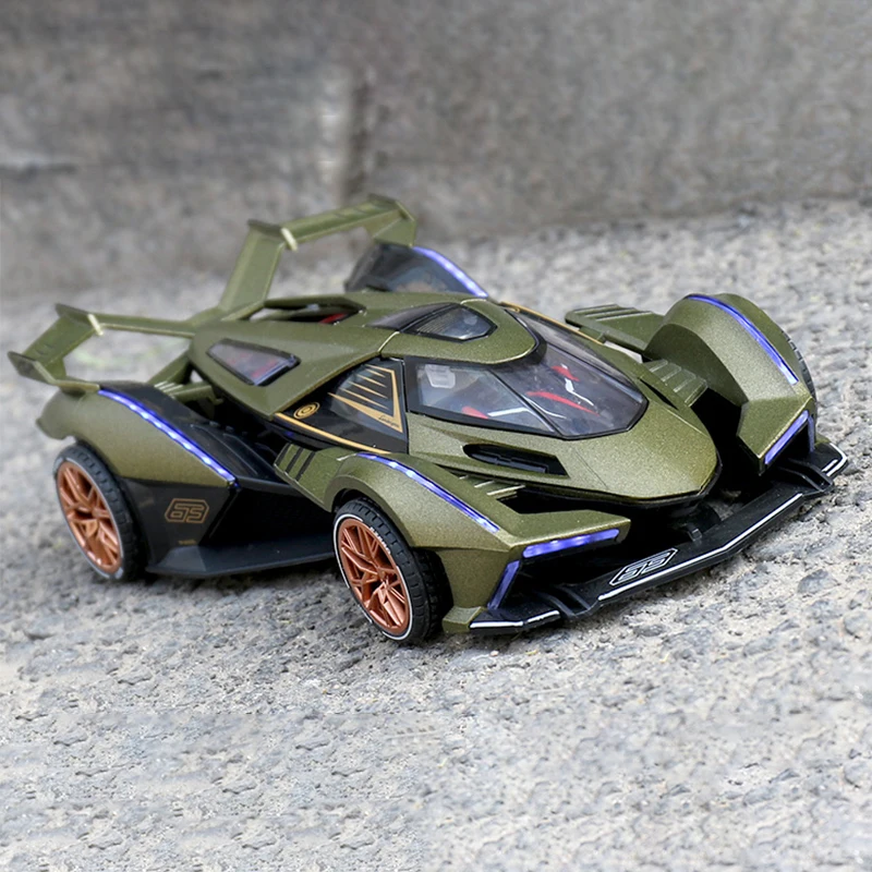 Литая в масштабе 1:24 Спортивная машинка V12 из сплава гоночный автомобиль