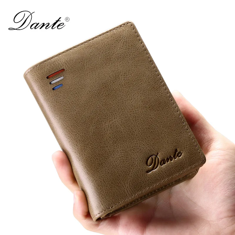 2021 Retro Men's wallet Genuine leather purses short Small money Passport cover Anti-theft brush coin bag | Багаж и сумки