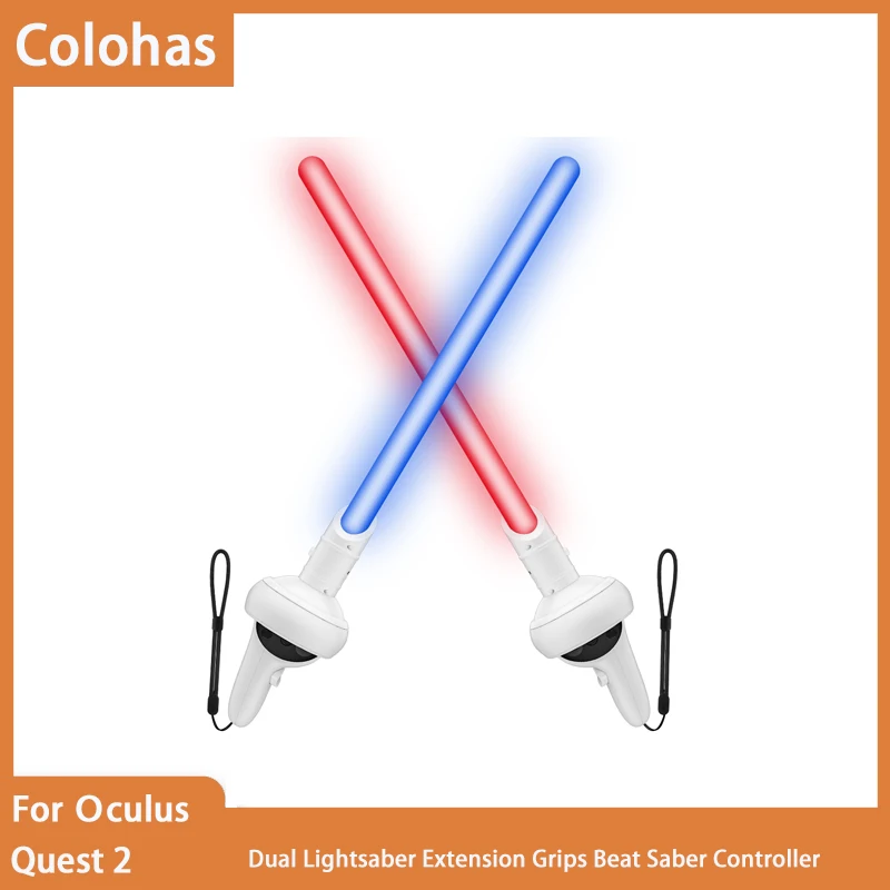 Cheap Apertos de extensão de sabre de luz dupla para oculus quest 2 beat sabre alças controlador vr workout jogos para oculus quest acessórios
