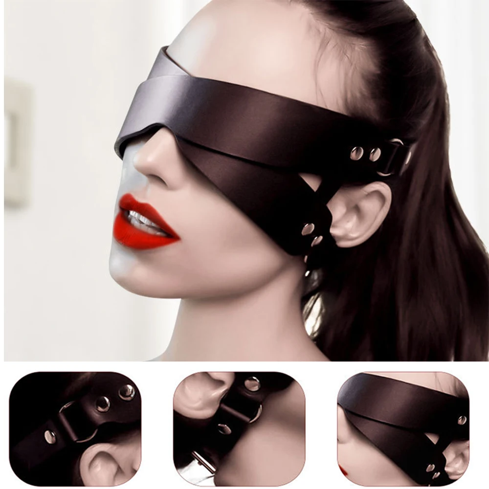 Bdsm Eye Mask Sex Bondage Adult Game Couples Leather Harness Mask Wearble Costumes for Women Men Cosplay Toys Face Masks Product