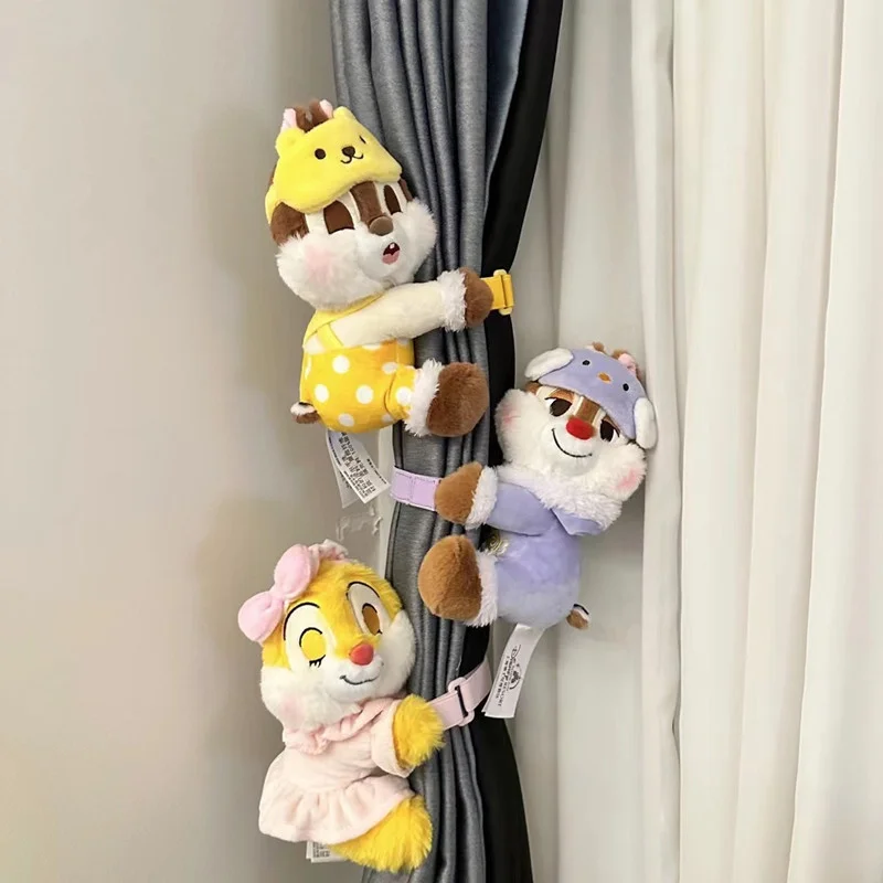 

20CM Disney Chip 'n' Dale Plush Curtain Strap Japanese Squirrel Chris Cartoon Curtain Buckle Cute Squirrel Doll Car Accessories