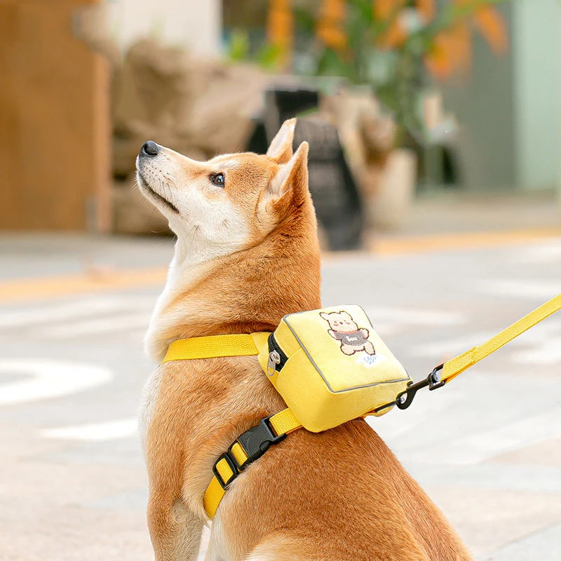 

Dog Harness with Backpack Dog Harness Leash Set Cat Traction Rope Dog Vest Leash Cat Walking Rope Breathable Leash Pet Supplies