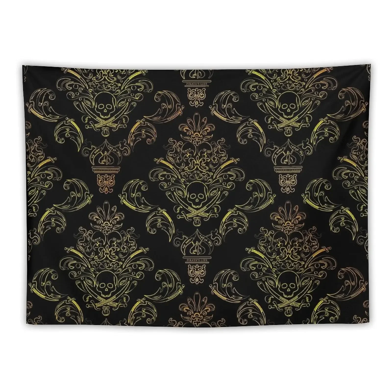 Золотой пиратский дамасский узор гобелен украшения для комнаты декор спальни