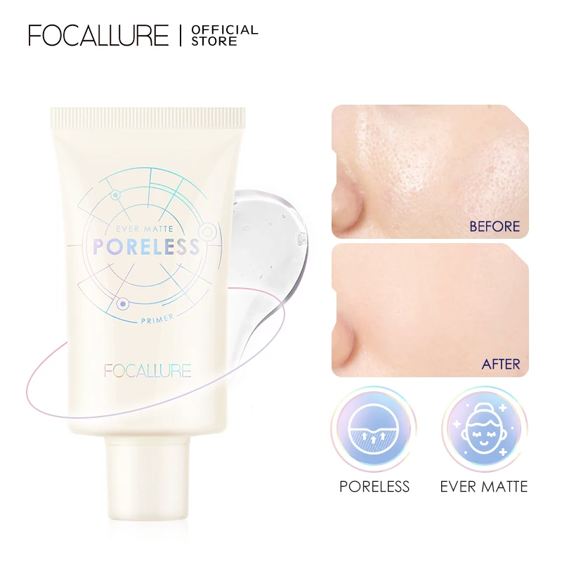 

FOCALLURE Makeup Base Face Primer Invisible Pore Light Oil-Free Makeup Finish No Creases Not Cakey Foundation Primer Cosmetic