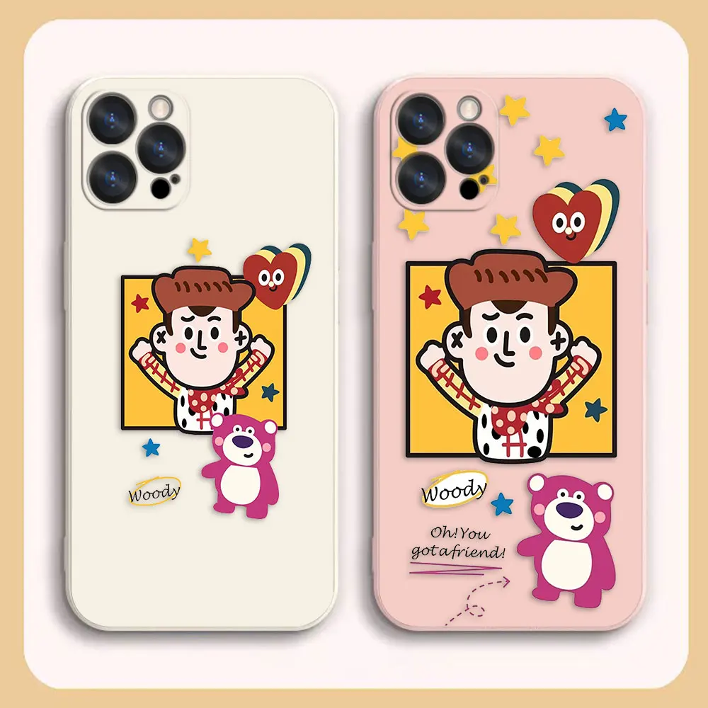 

Case For iPhone 14 13 12 11 Pro XS Max Mini X XR 7 8 6 6S Plus Colour Simple Liquid Silicone Case Cartoon Funny Toy Story Mania