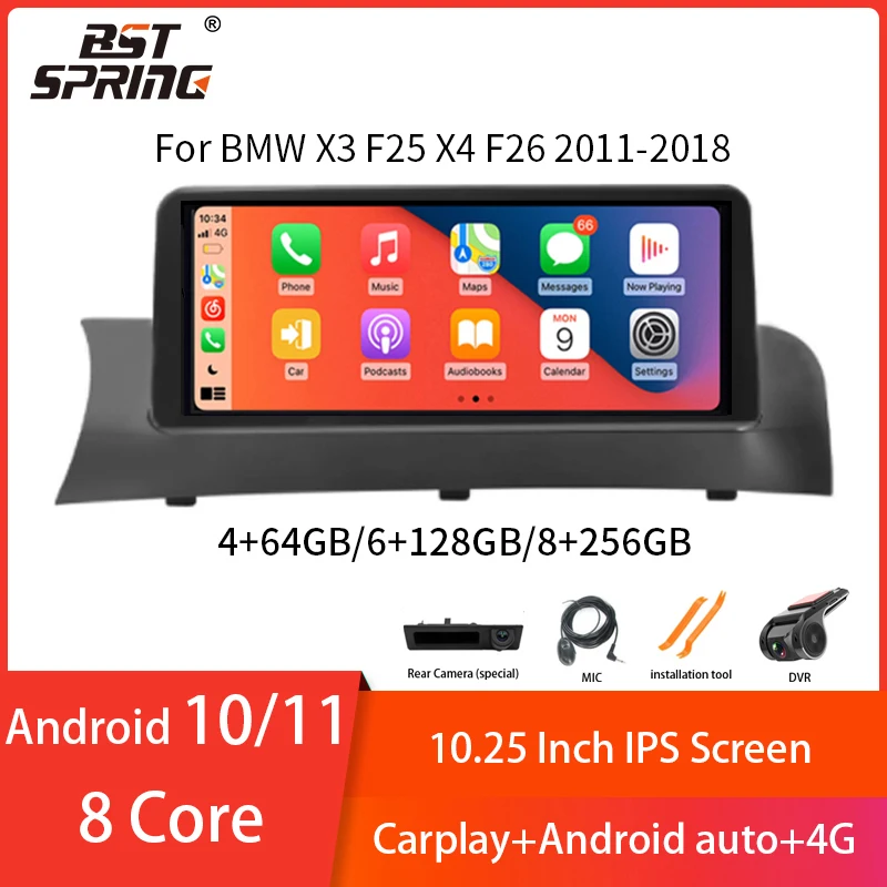 

Android 11.0 Car Radio For BMW X3 F25/X4 F26(2014-2016) Multimedia Video Player 4G WIFI GPS Navigation Carplay DVD Head unit