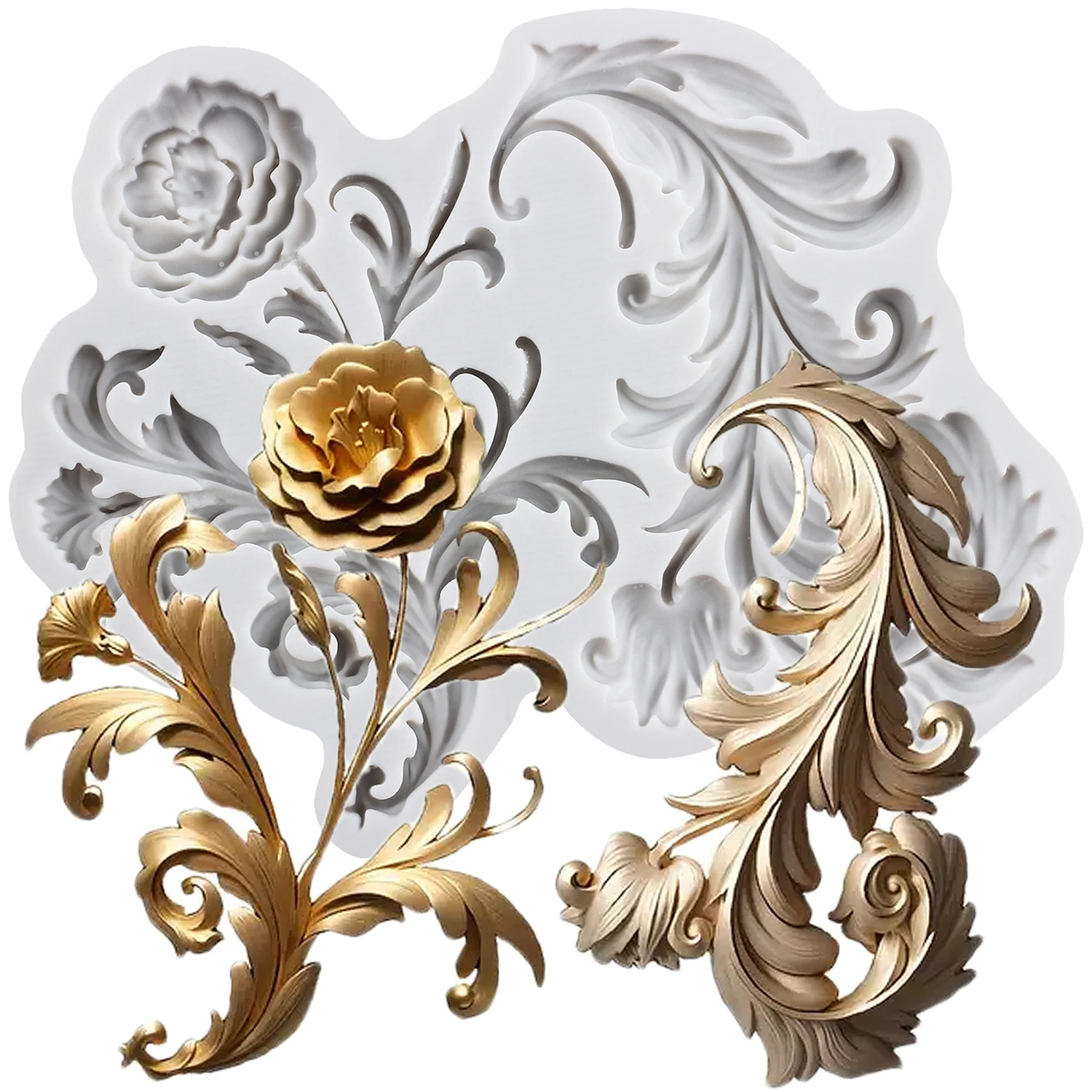 

Формы для помадки Mujiang, барокко, силиконовые