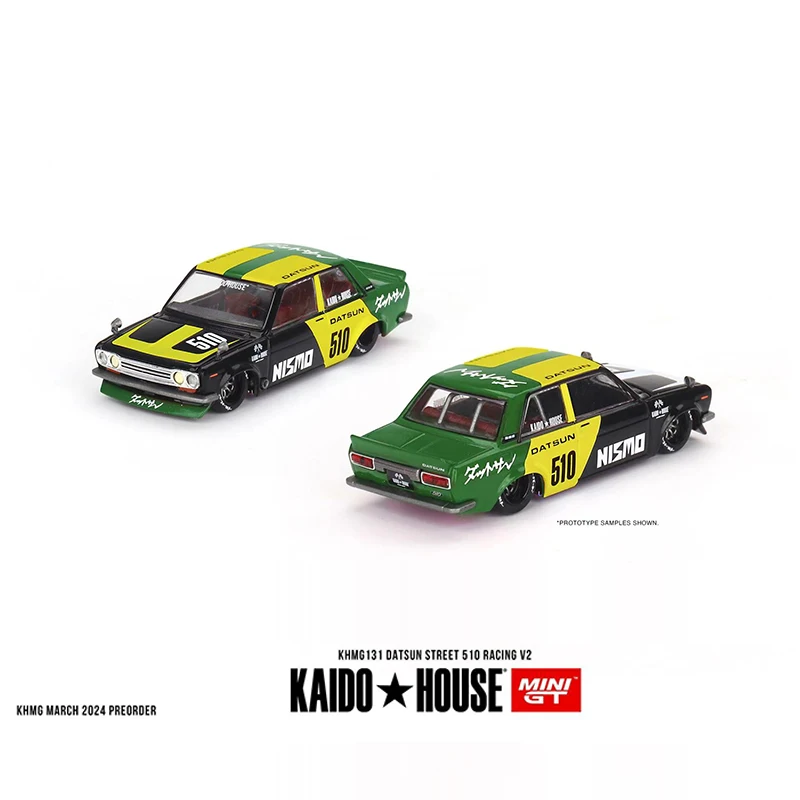 Kaido House + MINIGT 1:64 Модель автомобиля Datsun Street 510 Racing V2 Литой автомобиль из сплава # ХМГ131