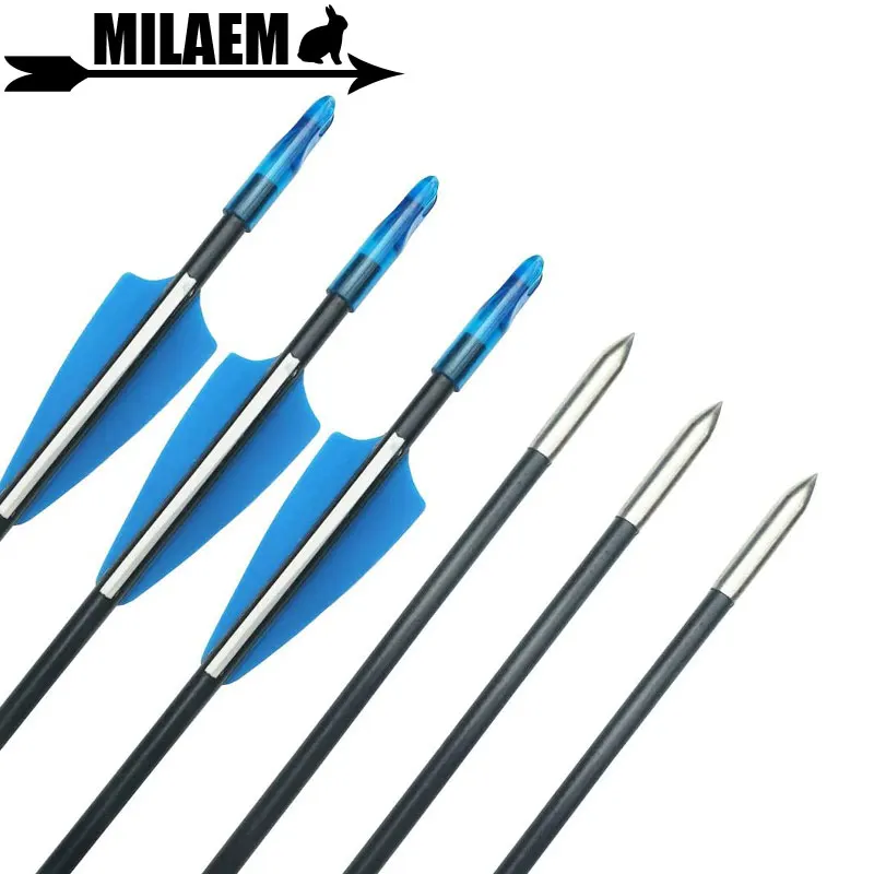 

6/12/24pcs 31inch Archery Fiberglass Arrows Rubber Feather Fletching 80cm OD6mm Spine 900 Fixed Head Bow Hunting Accessories