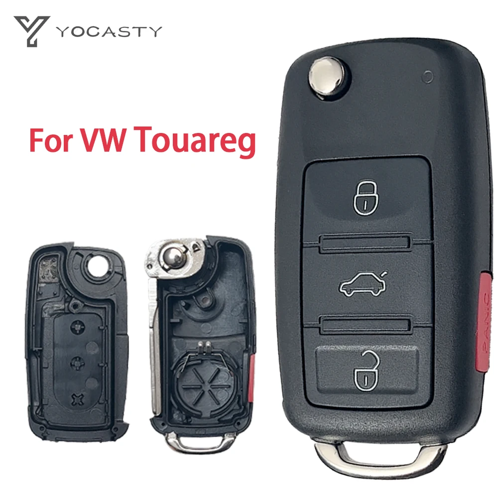 

Yocпластика для 2002-2010 VOLKSWAGEN VW Phaeton Touareg 3 + 1 кнопки сменный пульт дистанционного управления флип-ключ для автомобиля оболочка для коридора крышка KR55WK45032
