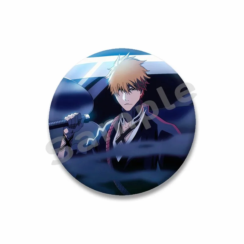 Классическая аниме Bleach, круглая брошь на рюкзаке, мультфильм Kisuke Urahara Ichigo Kurosaki, значок, креативная булавка в стиле манга, украшение для одежды (art.: 3920cd33682f9) - 3920cd33682f9