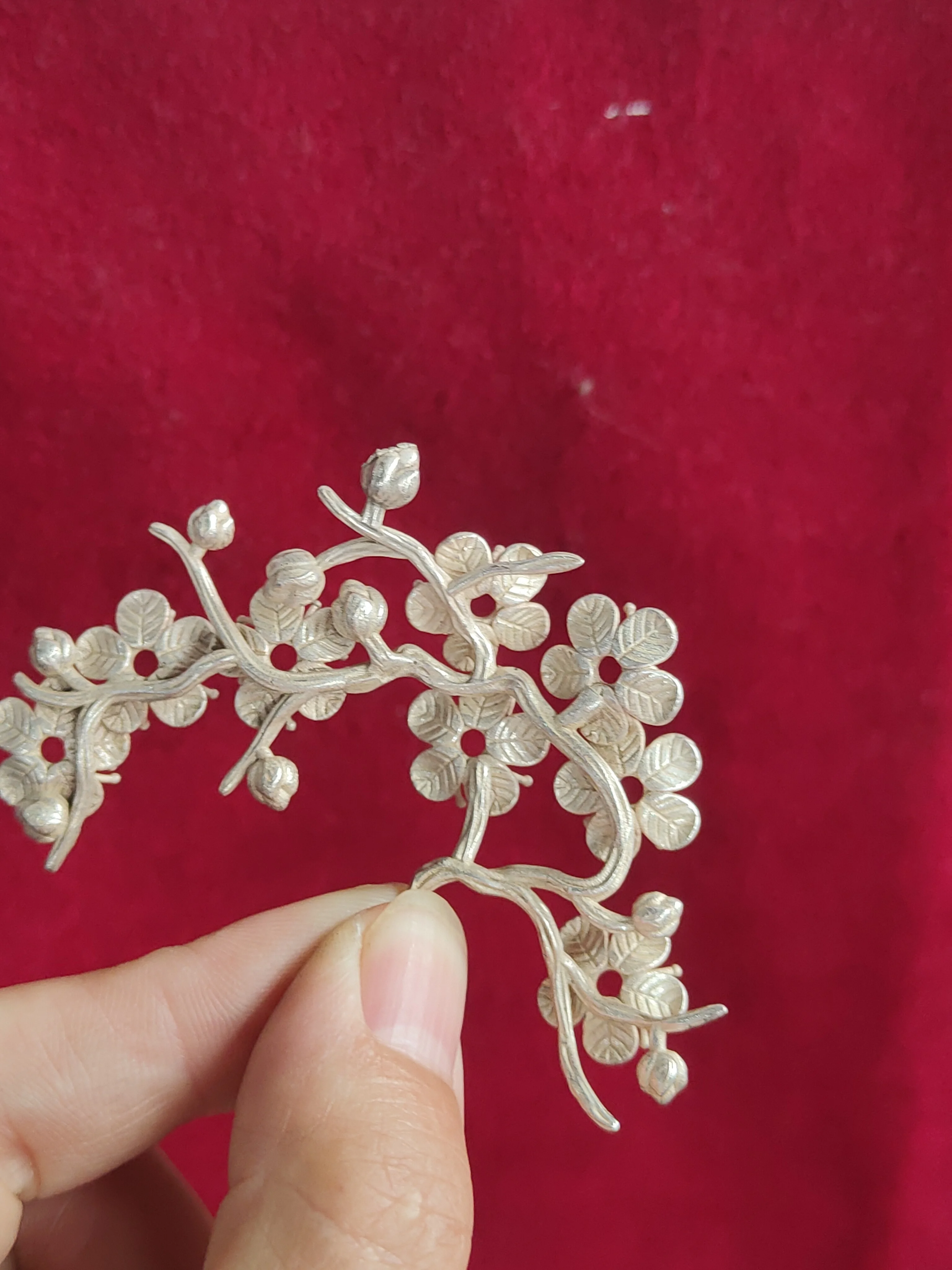 Новинка тибетские серебряные аксессуары для волос цветок сливы футон сделай сам