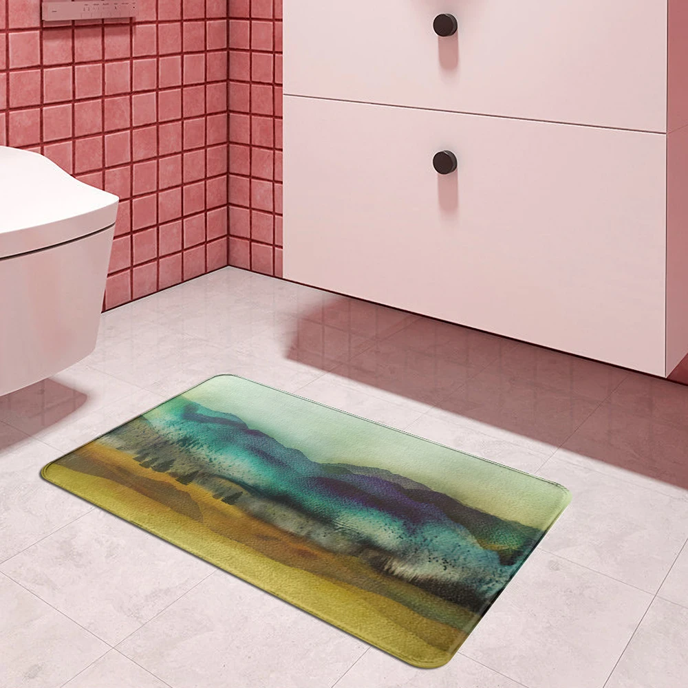 

Oil painting Mountain view Marble Door Mat Hallway Balcony Kitchen Mats Cheaper Anti-slip Modern Rug Living Room Bathroom Carpet