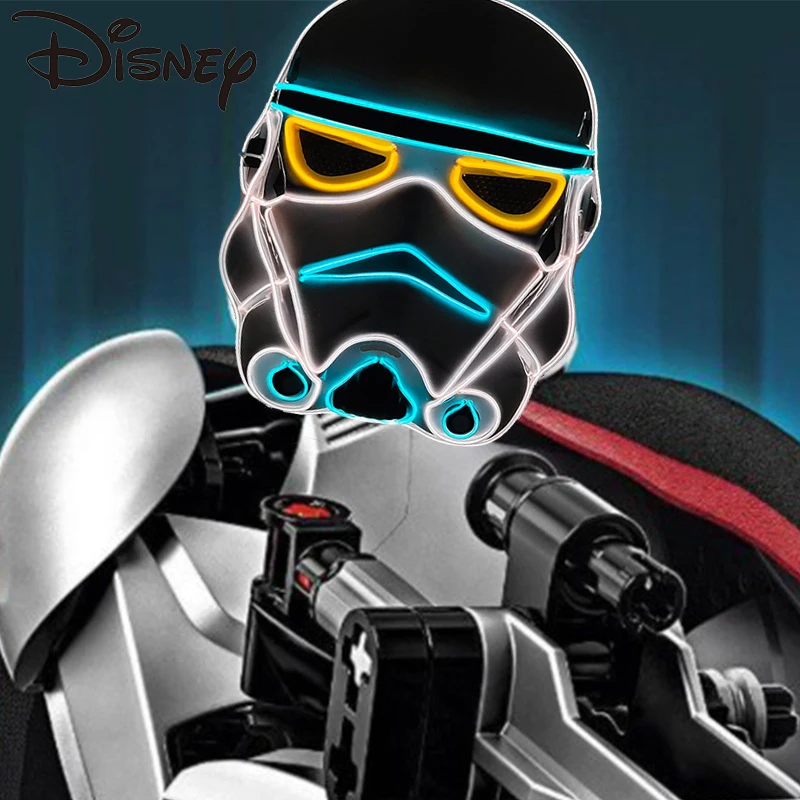 

Светящаяся маска из «Звездных войн» Disney, Косплей Дарт Вейдер, солдат-клон со светодиодной подсветкой, представлений, искусственная выставк...