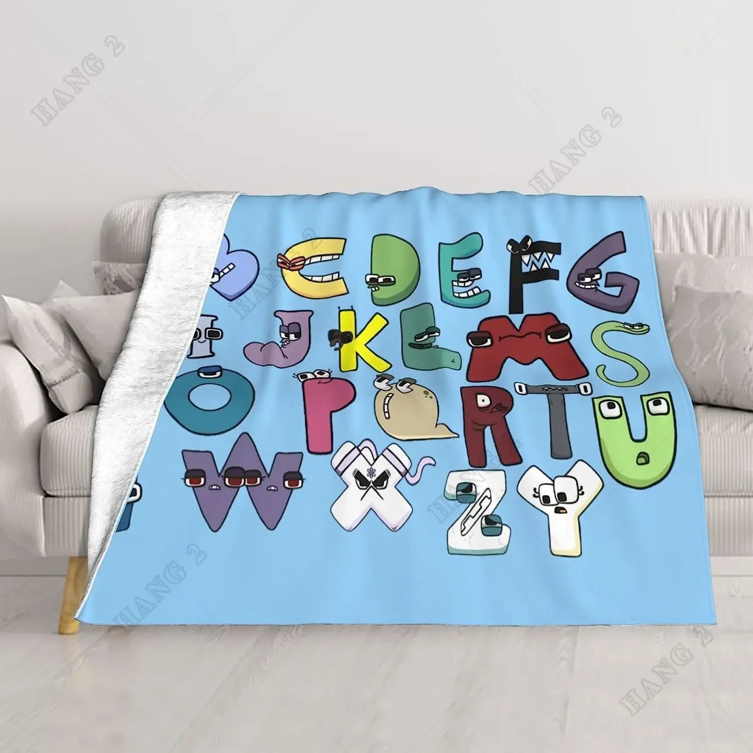 

Alphabet Lore Blanket Fleece Anime Cartoon Super Soft Micro Bedding Couch Sofa Living Room All Season