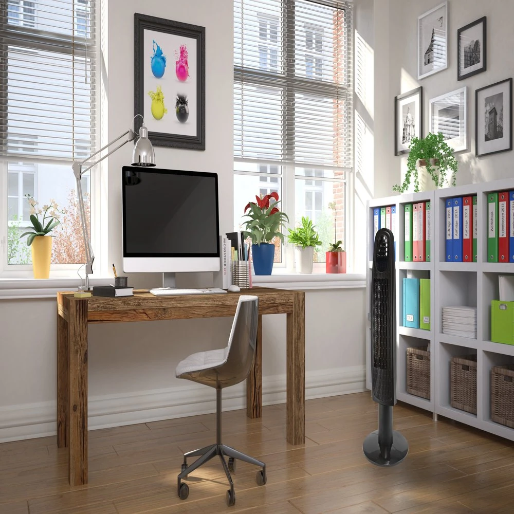 

36 Inch Oscillating Fan with Remote, Black