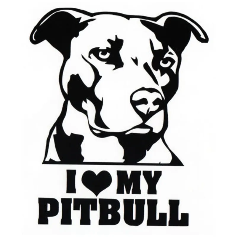 

Виниловая наклейка «I LOVE MY PITBULL», 13 см * 15,5 см