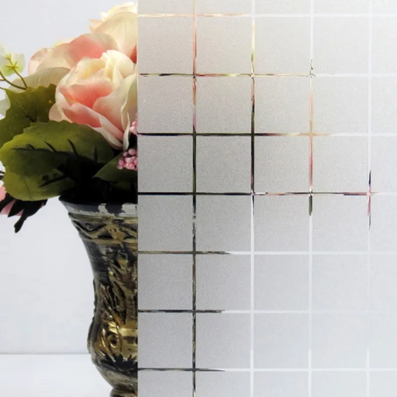 

90*400 cm Square Box pattern Glass Film Static Cling Office Window Decorative Privacy window stickers,heat insulation