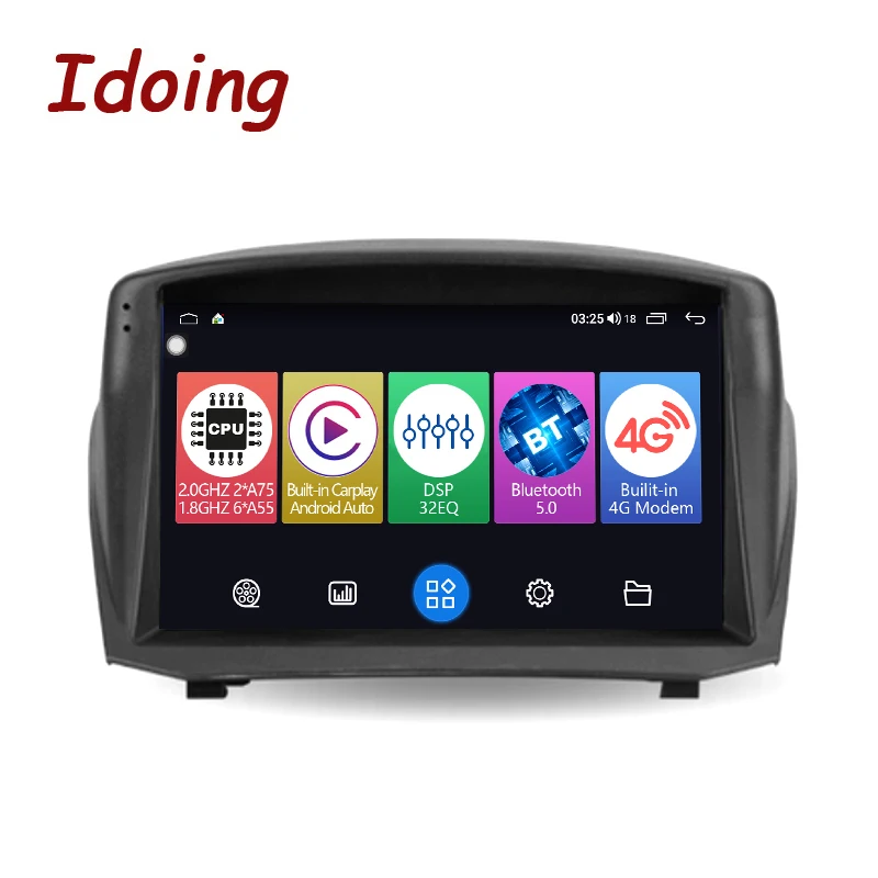 

Idoing9"Car Stereo Android Auto Carplay Radio Audio Player For Ford Fiesta Mk 6 2008-2019 GPS Navigation Head Unit Plug And Play