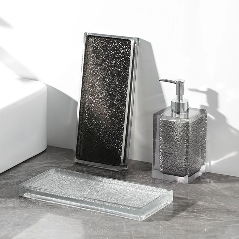 

Resin Storage Tray Jewelry Display Plate Soap Lotion Dispenser Toothbrush Cup Tray Countertop Perfume Organizer Bathroom Decor