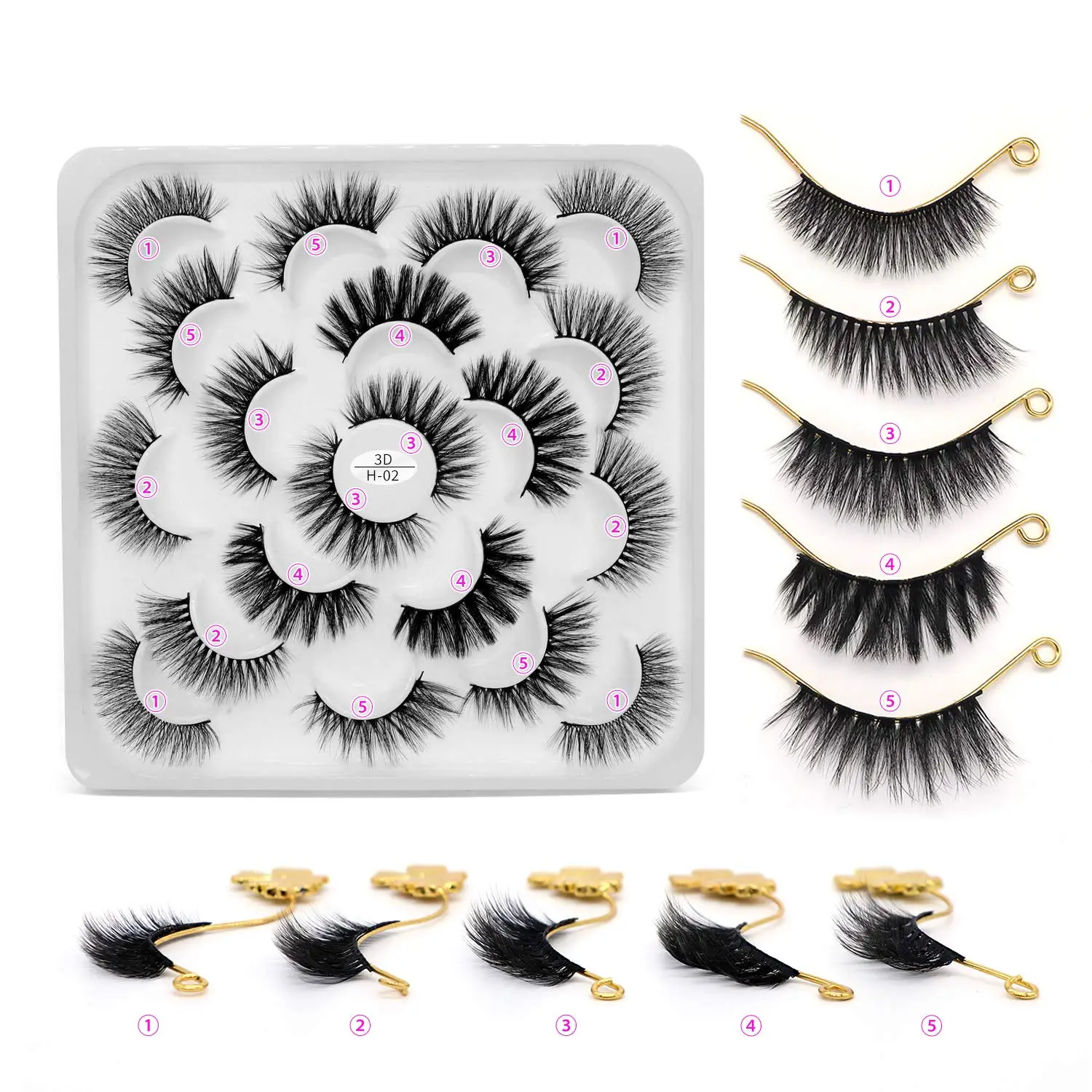 

Wholesale 10-pairs Strip Lashes Natural false Eyelashes Reusable Russian Volume Eyelashes Fake Eyelashes Giveaway Makeup