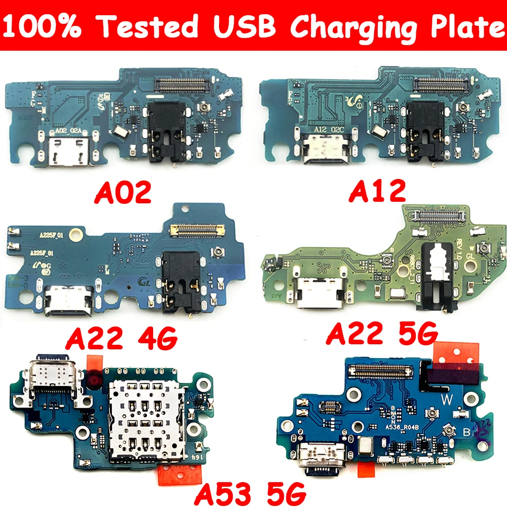 

10Pcs/Lot, New USB Charging Plate Flex Cable For Samsung A02 A12 A22 A32 4G 5G A01 Core A53 5G Charging Board Connector Port