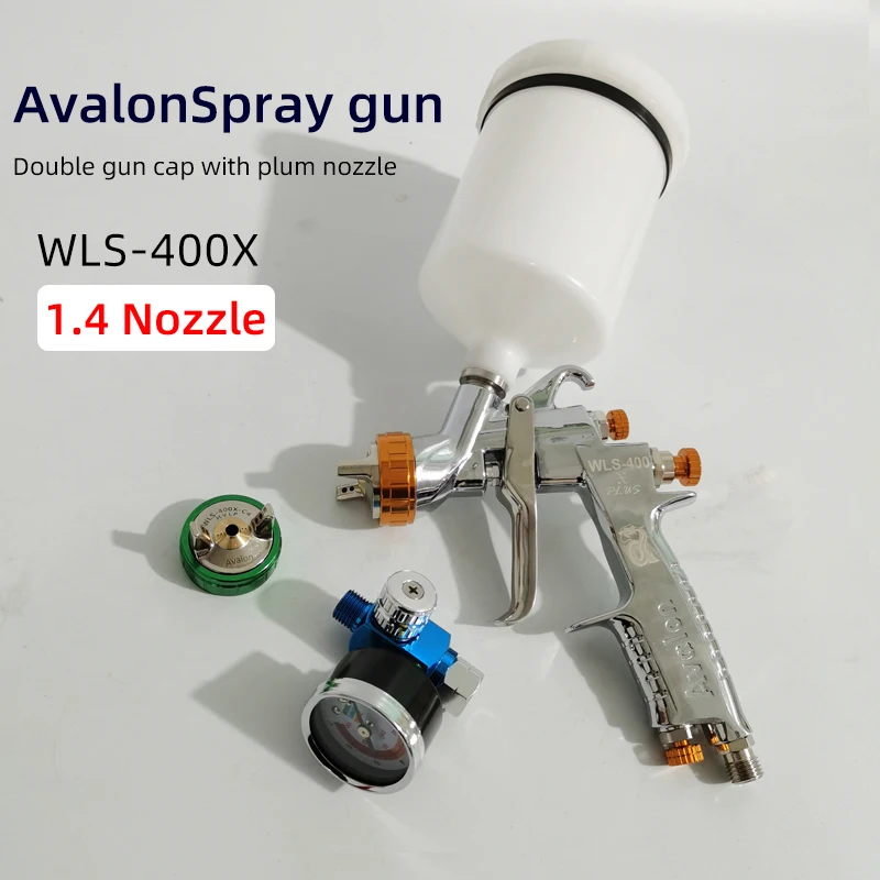 Taiwan AVALON Spray Gun 400X Double Hood 1.4MM Nozzle On The Pot  Gravity Type High Atomization