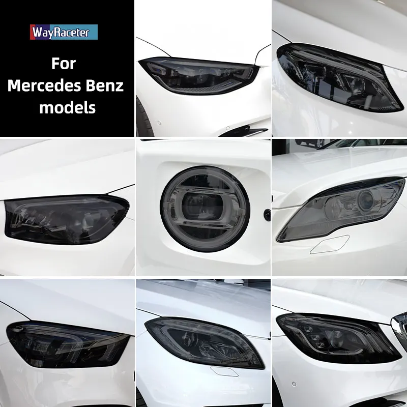 2 Pcs Smoked Black TPU Sticker Car Headlight Protective Film For Mercedes Benz W222 W223 W166 C292 W167 W464 X166 X204 X167 W447 |