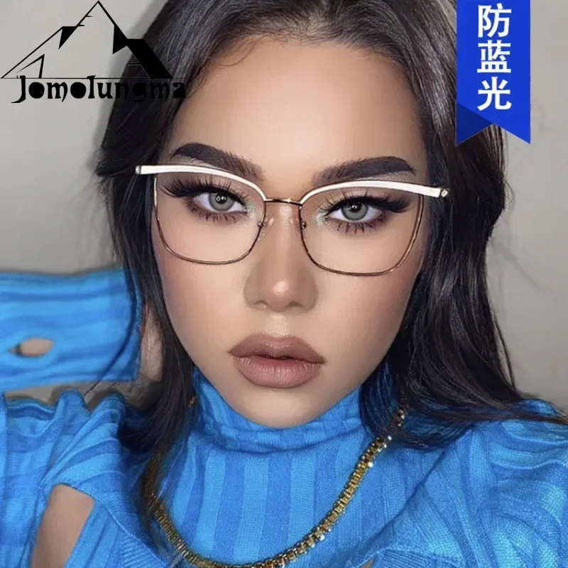 Новые женские металлические очки кошачий глаз с защитой от синего света модные