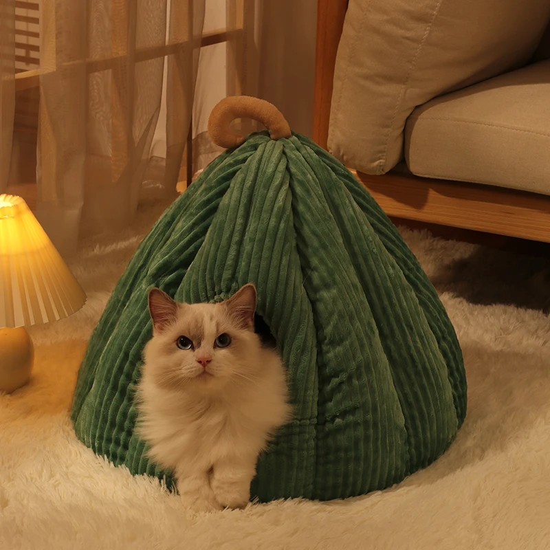 

Cat Bed Warm Pet Basket Cozy Dog House Kitten Lounger Cushion Cat House Tent For Small Dog Mat Washable Cave Pets Beds Cama Gato