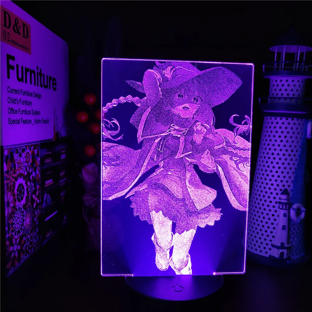 Jobless Reincarnation Roxy Migurdia Anime 3D Lamp Color Change Lampara LED Night Light For Bedroom Decor Table Lampe Manga Gifts images - 6