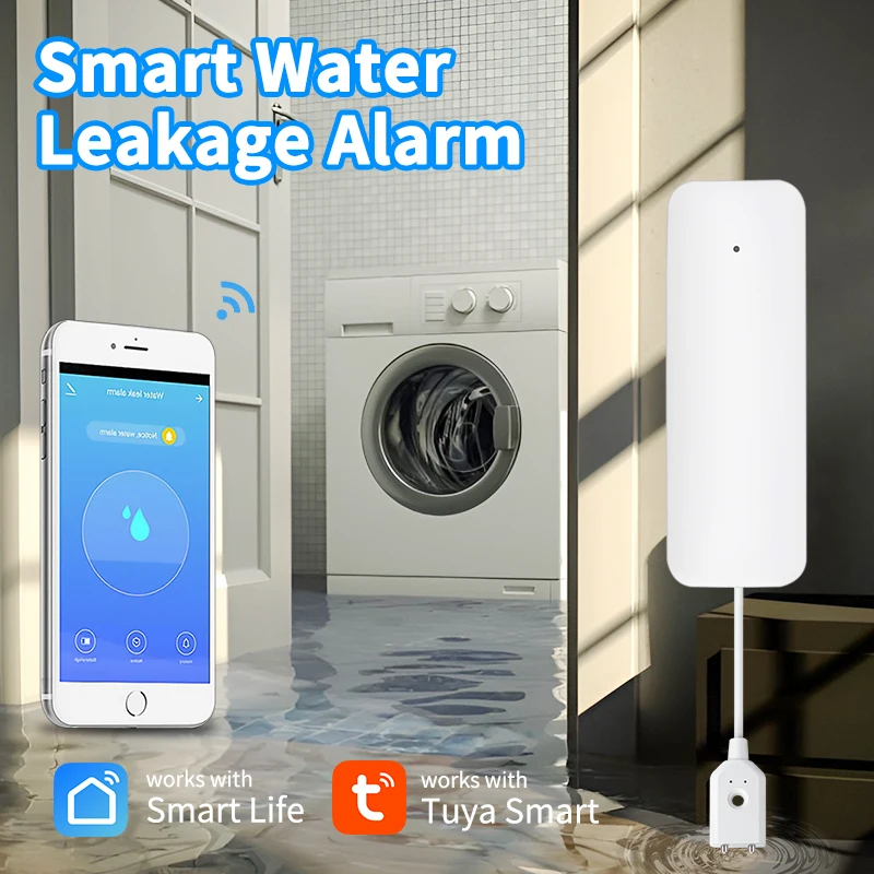 

App Push Water Flood Detector Verflow And Full Water Sensor Tuya Zigbee Smart Home Smart Water Leak Alarm Home Security System