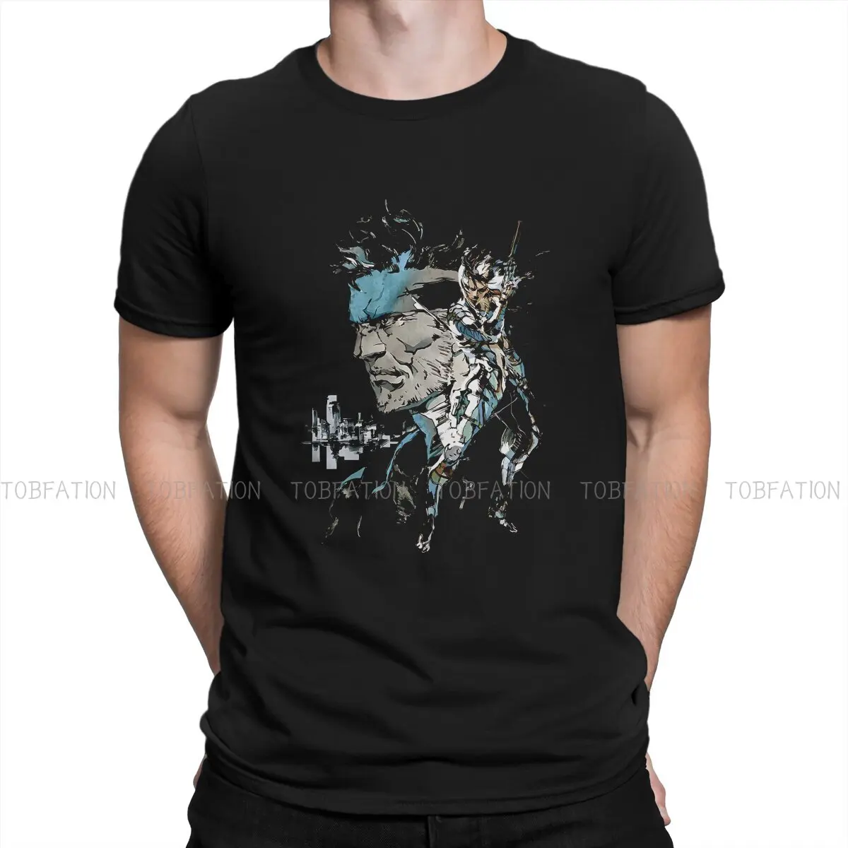 

Snake and Raiden Classic Harajuku TShirt Metal Gear Solid Game Creative Streetwear T Shirt Male Tee 100% Cotton Gift Clothes