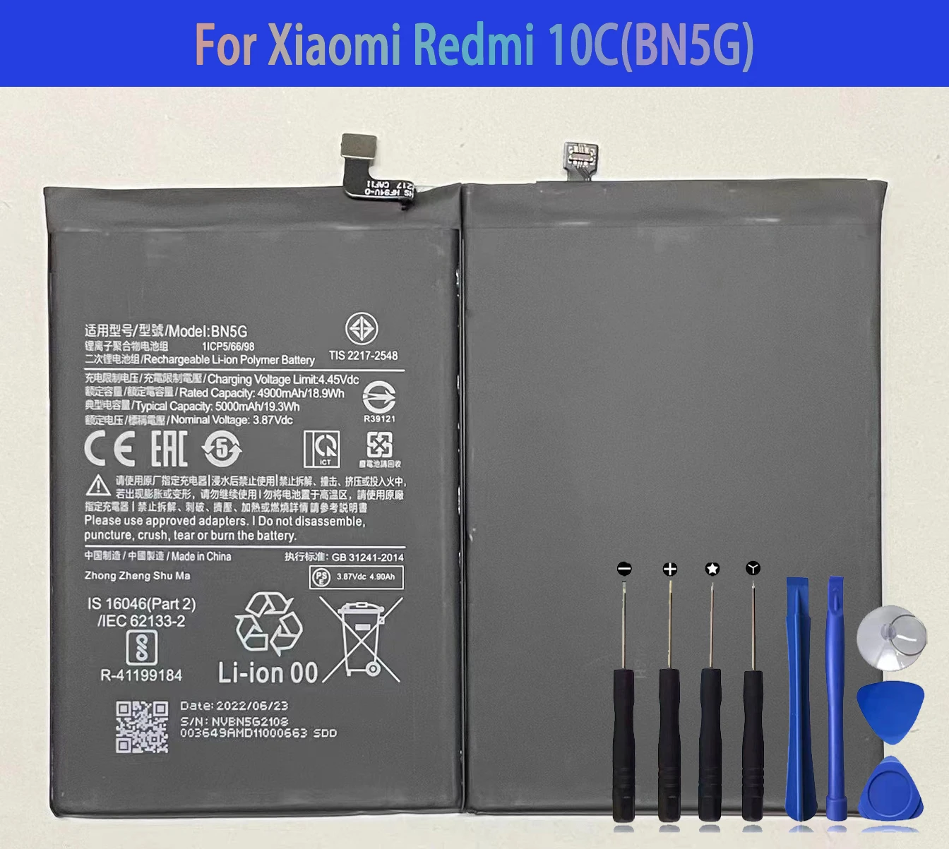 BN5G Battery For Xiaomi REDMI 10C RED10C Repair Part Original Capacity Phone Batteries Bateria