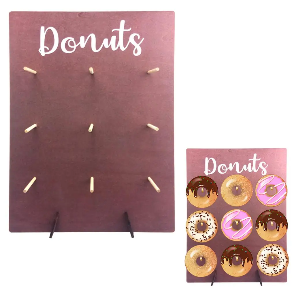 

Wooden Donut Display Bracket Reusable Handmade Premium Exquisite Doughnuts Stands for Dessert Table Birthday Wedding Party