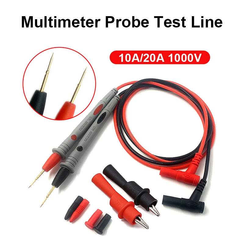 

Test Lead Line 1000V 20A Special Tip Test Lead Fine Tip Gold-plated Copper Needle Test Lead Digital Multimeter Lead Line