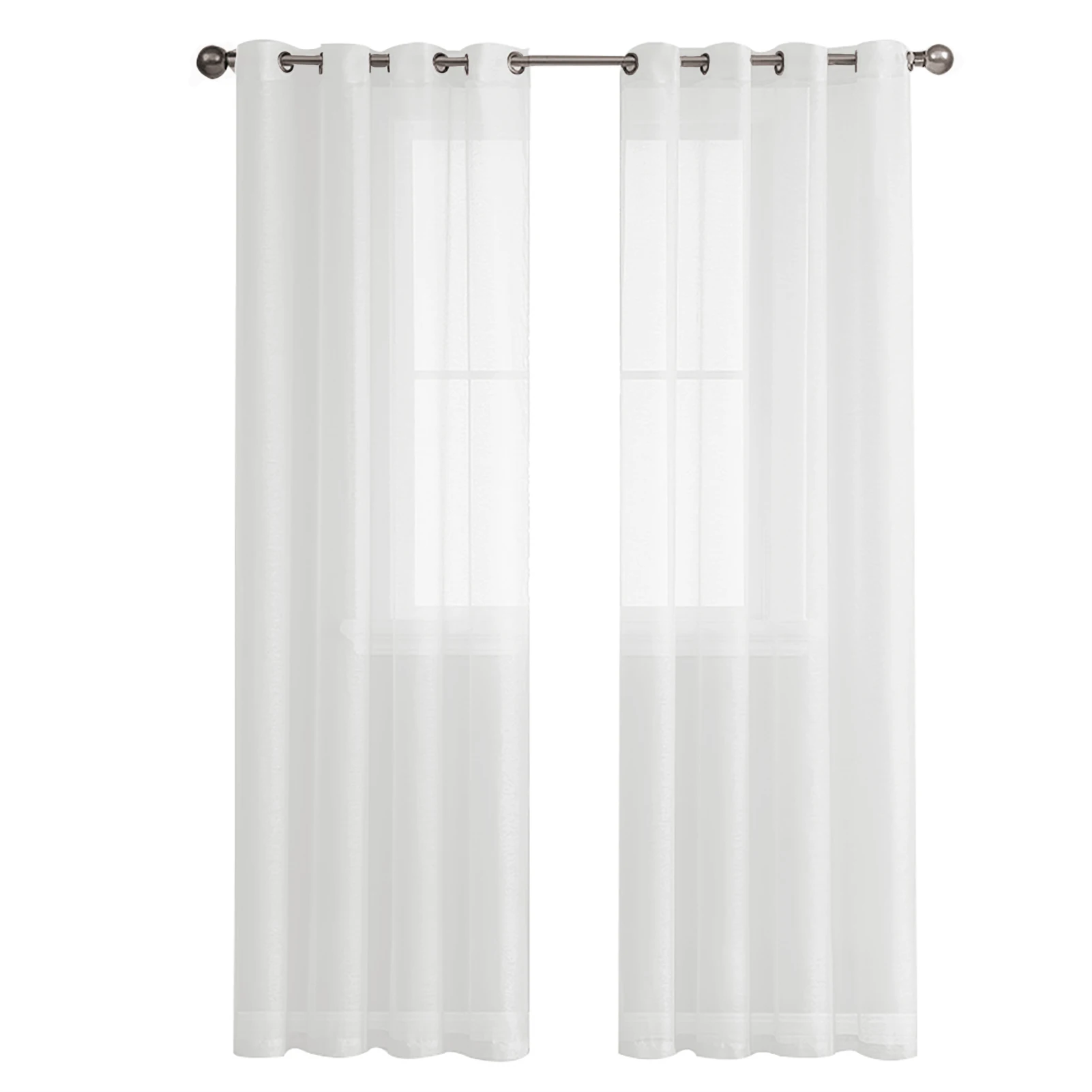 

2 шт., полупрозрачные занавески в пол из искусственного льна