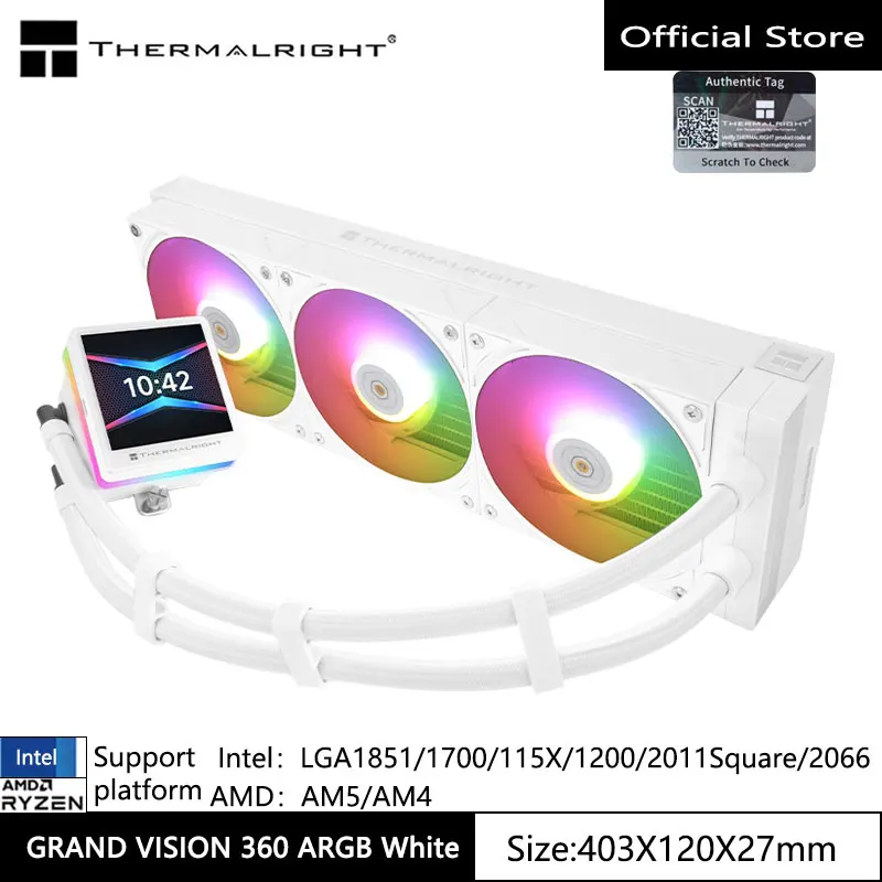 Thermalright GRAND VISION 360 ARGB Универсальный водяной холодный радиатор/ЖК-дисплей 3 4 дюйма