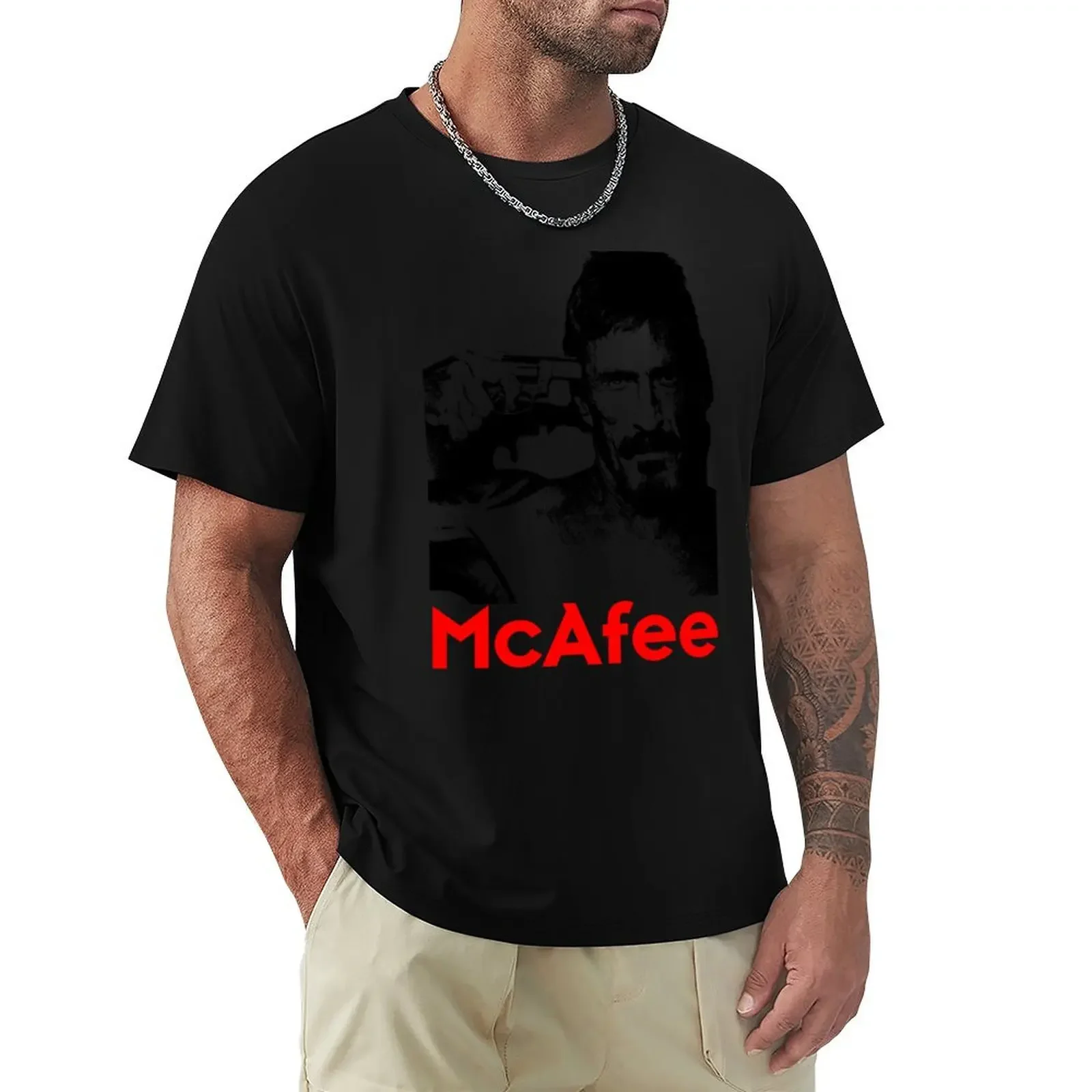 Фото Футболка McAfee, рубашки с рисунком, футболки по индивидуальному заказу, мужская хлопковая футболка №3