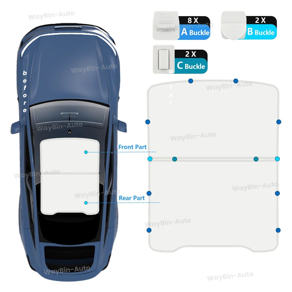 Магнитные солнцезащитные козырьки для Tesla Model Y Juniper 2025+, передний и задний люк, чехол из ледяной ткани, анти-УФ-солнцезащитный козырек, аксессуары для świetlika