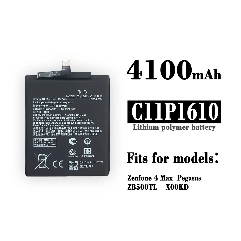 

Original C11P1610 Battery For ASUS Zenfone 4 Max Pegasus 4A ZB500TL X00KD 5.0" 4100mAh High Capacity