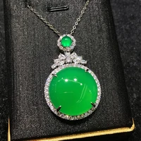 new natural inlaid chrysotile round pendant ladies agate joker necklace jewelry