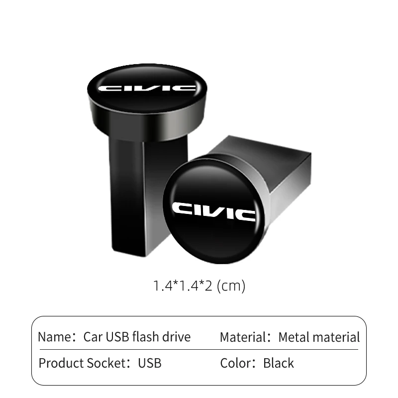Car USB Flash Drive Memory Stick For Honda Civic Accord Fit Jazz CRV BRV HRV Insight Pilot Passport TYPE-R Legend Stream