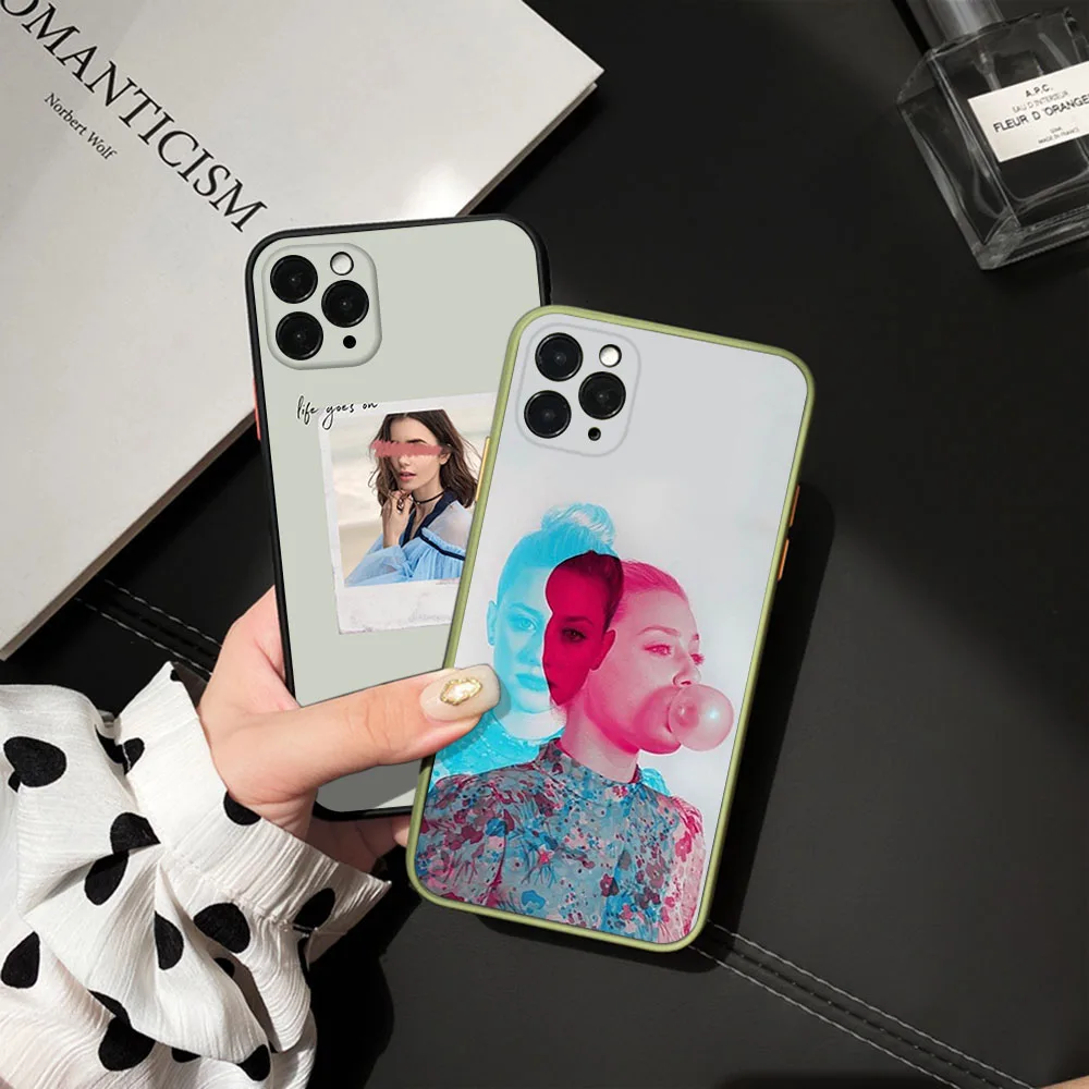 For iphone 16 15 Pro 14 13 12 Mini 11 7 8 16Plus XS Max XR Lili Reinhart Riverdale Frosted Translucent Cover Black Phone Cases