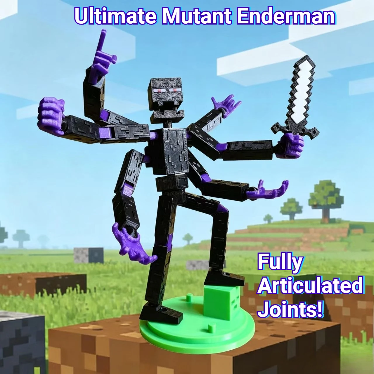 Фото Оригинальная подвижная фигурка MC Mutant Enderman, настольное украшение, игровая периферийная игрушка, подарок №1