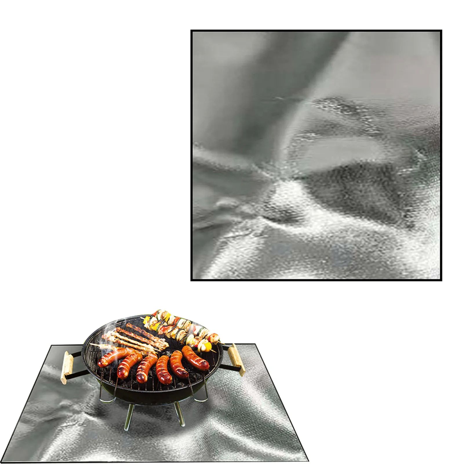 

Outdoor Camping Fireproof Mat 100x100cm Fire Pit Mat Barbecue Fire Mat Heat Resistant Mat Fireproof Cloth Picnic Barbecue Mat