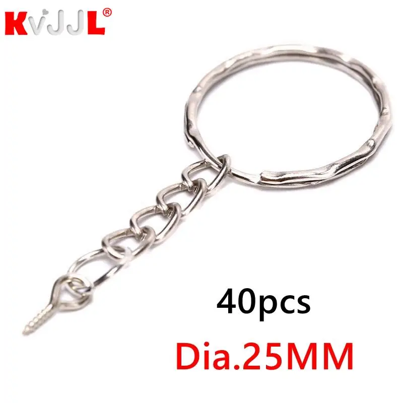 40 шт. серебристый полированный брелок для ключей |