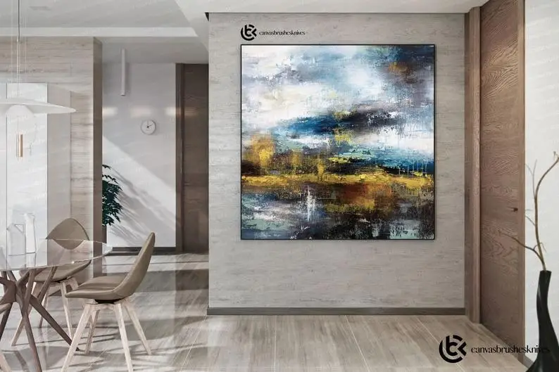 

Gallery Wall Art Large Acrylic Painting - Above Bed Decor, Paintings Canvas, Abstract Painting, Abstract Canvas Art, Modern Art